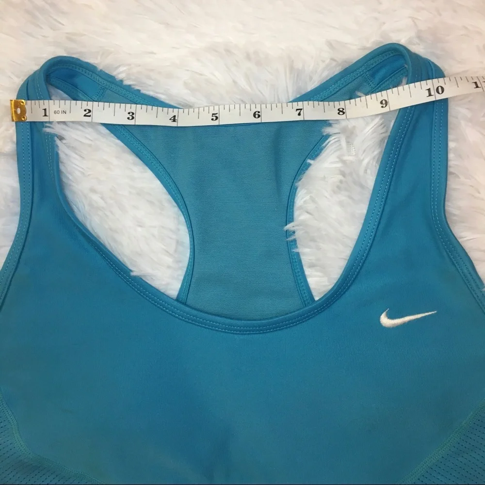 NIKE Turquoise Blue Racer Back Mesh Sports Bra XS Athletic Yoga Sporty